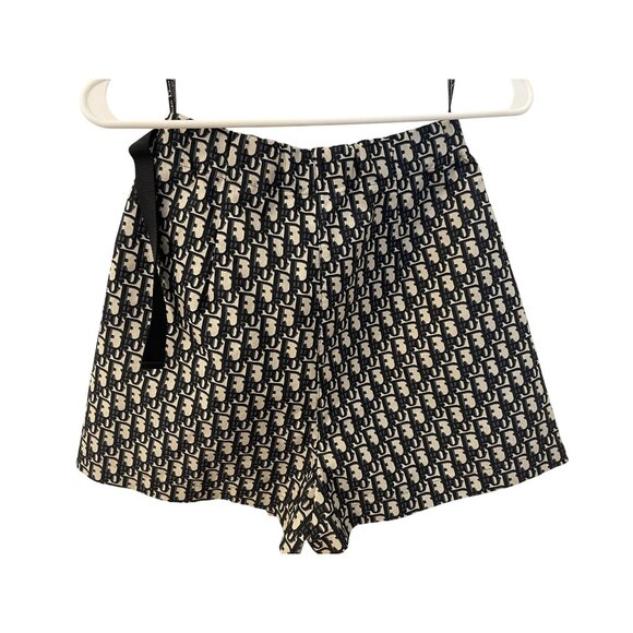 Christian Dior Monogram Print Wrap Skirt With Buckle Detail Black & White Womens - Picture 2 of 10